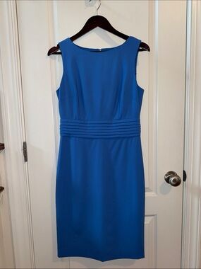 J. Crew 365 Sleeveless Brilliant Ocean Blue Nina Midi Sheath Dress Bistretch